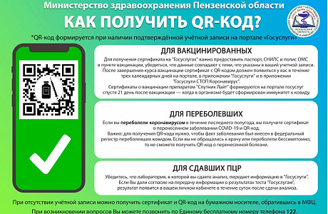 Жители Пензенской области смогут уточнить порядок получения QR-кода Жители Пензенской области смогут уточнить порядок получения QR-кода
